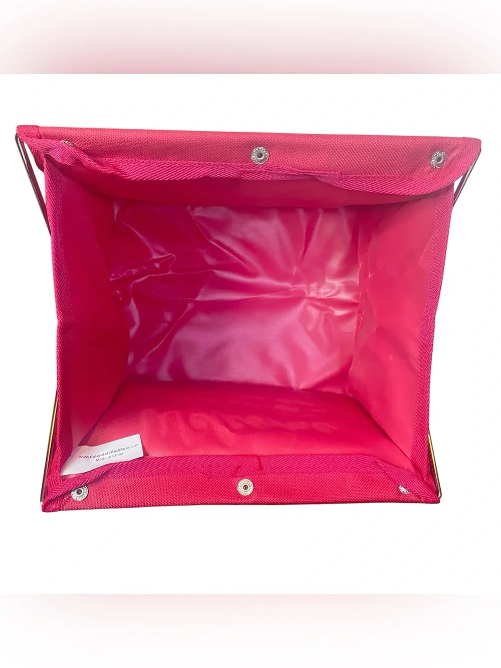 Guest Shoes Bootie Dispenser Basket Foldable Red Fabric Metal NEW NIP